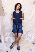 Load image into Gallery viewer, RS25 ELIO TIE VEST - INDIGO DYED DENIM