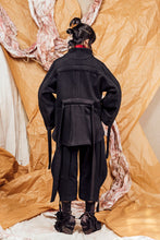 Load image into Gallery viewer, AW25 AMANE WRAP RUCHE COAT - OBSIDIAN
