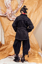 Load image into Gallery viewer, AW25 AMANE WRAP RUCHE COAT - OBSIDIAN