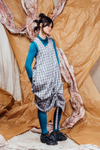 Load image into Gallery viewer, AW25 SHURI  RUCHE TUNIC DRESS - DOVE PLAID
