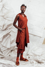 Load image into Gallery viewer, SL25 VALITA SPLIT DRESS - RUST OCHRE RIB