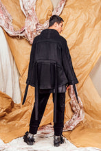 Load image into Gallery viewer, AW25 AMANE WRAP RUCHE COAT - OBSIDIAN