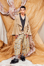 Load image into Gallery viewer, AW25 AMANE WRAP RUCHE COAT - SAND PINSTRIPE