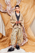 Load image into Gallery viewer, AW25 AMANE WRAP RUCHE COAT - SAND PINSTRIPE