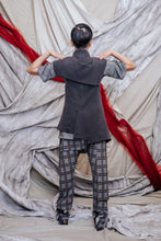 Load image into Gallery viewer, Women's Unisex Tailored Drape Vest in Graphite Linen Cotton