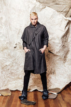 Load image into Gallery viewer, unisex wool charcoal scarf tunic dress