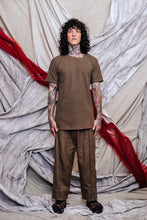 Load image into Gallery viewer, Men's Asymmetrical Pocket Tee in Khaki Cotton Waffle Knit