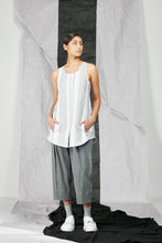 Load image into Gallery viewer, White Stripe Linen Women's Tank Top