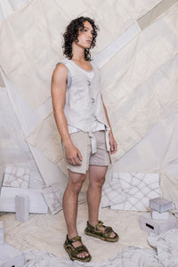 RS25 ELIO TIE VEST - ECRU SAND