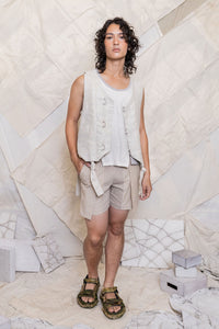 RS25 ELIO TIE VEST - ECRU SAND