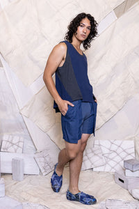 RS25 ELLIS PANEL TANK - INDIGO CHARCOAL