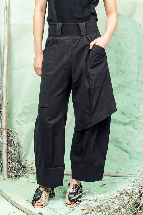 SL26 ADDIS LAYERED WIDE PANTS - ONYX