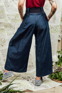 Unisex denim wide leg pants