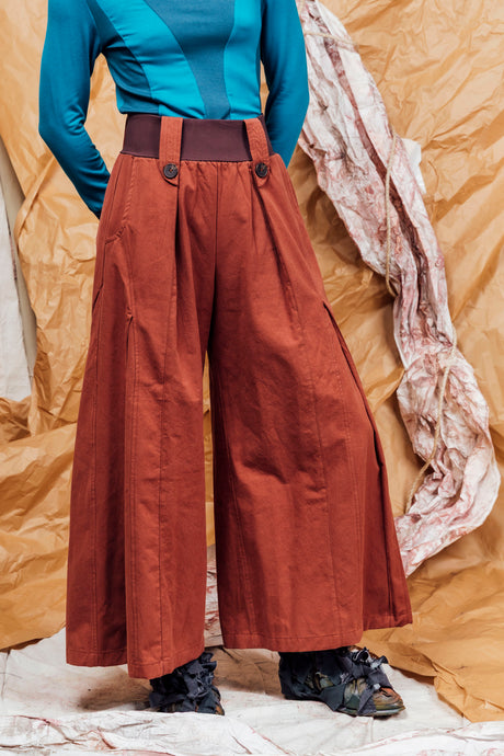 AW25 ADLAI PALAZZO PANTS - REDWOOOD