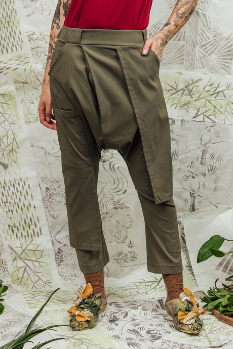 SL24 ADRIA DROP CRUTCH PANTS - KHAKI