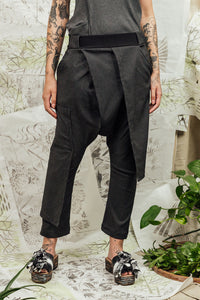 SL24 ADRIA DROP CRUTCH PANTS - OBSIDIAN CHECK