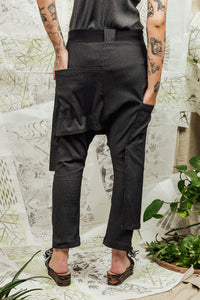 SL24 ADRIA DROP CRUTCH PANTS - OBSIDIAN CHECK