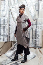 Load image into Gallery viewer, AW23 ALVIA HOODED CAPE DRESS - CEDAR HERRINGBONE