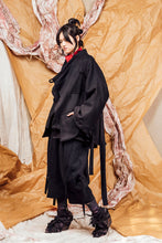 Load image into Gallery viewer, AW25 AMANE WRAP RUCHE COAT - OBSIDIAN