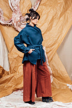 Load image into Gallery viewer, AW25 AMANE WRAP RUCHE COAT - DEEP TEAL