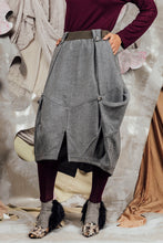 Load image into Gallery viewer, AW26 CHRYSALIS  ORIGAMI SKIRT - PEWTER HERRINGBONE