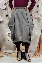 Load image into Gallery viewer, AW26 CHRYSALIS  ORIGAMI SKIRT - PEWTER HERRINGBONE