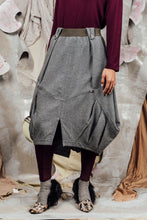 Load image into Gallery viewer, AW26 CHRYSALIS  ORIGAMI SKIRT - PEWTER HERRINGBONE