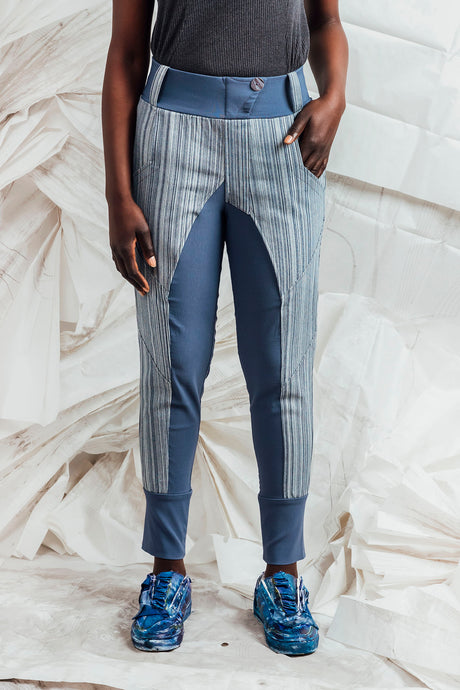 SL25 ENZI SLIM LINE PANTS - DENIM RESORT STRIPE