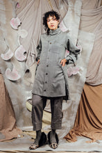 Load image into Gallery viewer, AW26 ETIEN LONG COWL JACKET - ASH HERRINGBONE