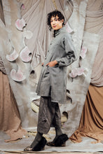 Load image into Gallery viewer, AW26 ETIEN LONG COWL JACKET - ASH HERRINGBONE
