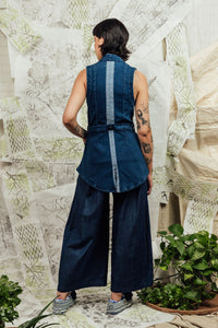 SL24 FIYAN APRON TIE VEST - DENIM