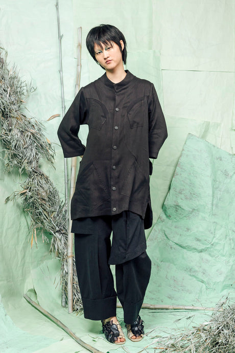 SL26 KAIEN LONG SHIRT - OBSIDIAN