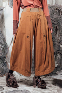 AW24 LYNDON BUTTON FLARE PANTS - CAMEL