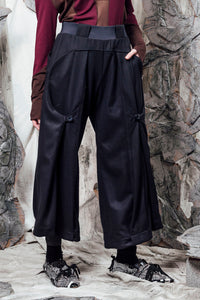 AW24 LYNDON BUTTON FLARE PANTS - DEEP INK