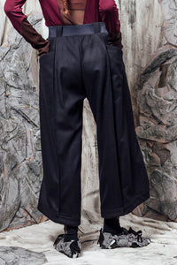 AW24 LYNDON BUTTON FLARE PANTS - DEEP INK