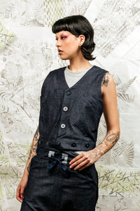 MAKOTO JUMPSUIT TOP - DENIM