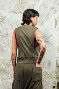 MAKOTO JUMPSUIT TOP - KHAKI