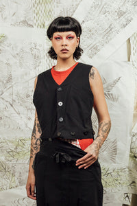 MAKOTO JUMPSUIT TOP - OBSIDIAN