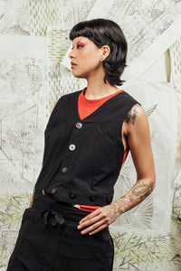 MAKOTO JUMPSUIT TOP - OBSIDIAN