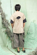 Load image into Gallery viewer, Beige, Adjustable, Loose-Fitted, Short-Sleeved, Buttoned, Women's Top