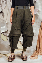 Load image into Gallery viewer, AW26 ORFEO ZIP LEG WIDE PANTS - FOREST CHEVRON