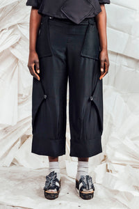 SL25 ORIME WIDE FOLD PANTS - OBSIDIAN TWILL