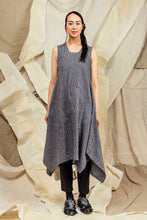 Load image into Gallery viewer, SL27 SAKASA  REVERSIBLE TUNIC DRESS - MIDNIGHT PEWTER STRIPE