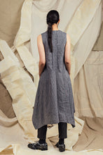 Load image into Gallery viewer, SL27 SAKASA  REVERSIBLE TUNIC DRESS - MIDNIGHT PEWTER STRIPE
