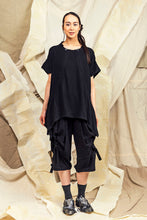 Load image into Gallery viewer, SL27 SANTALI RUCHE FLARE TOP - OBSIDIAN