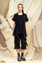 Load image into Gallery viewer, SL27 SANTALI RUCHE FLARE TOP - OBSIDIAN
