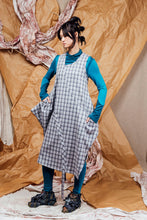 Load image into Gallery viewer, AW25 SHURI  RUCHE TUNIC DRESS - DOVE PLAID