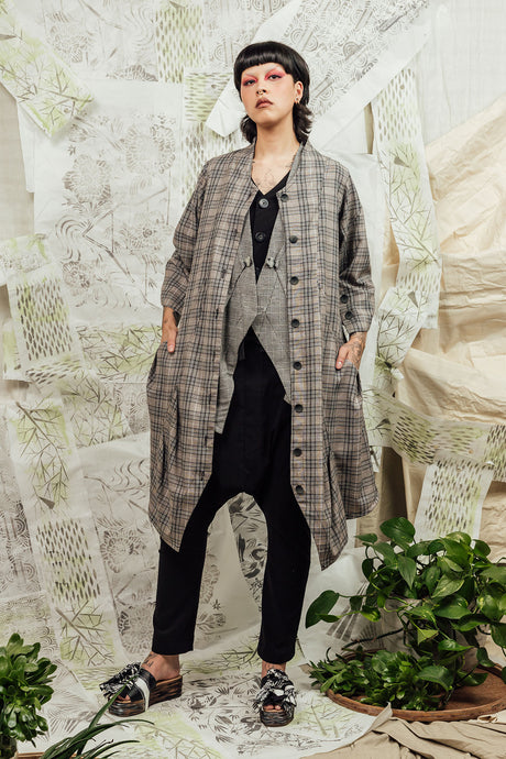 SL24 TAO LONG SHIRT - RIVERSTONE CHECK