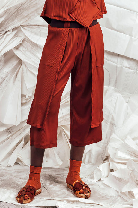 SL25 TORHI  WIDE LEG PANTS - RUST