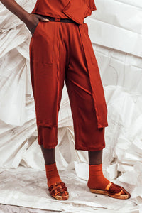 SL25 TORHI  WIDE LEG PANTS - RUST